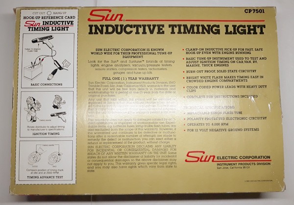 Vtg Sun INDUCTIVE TIMING LIGHT ▪️ CP-7501 🔸️ TESTED