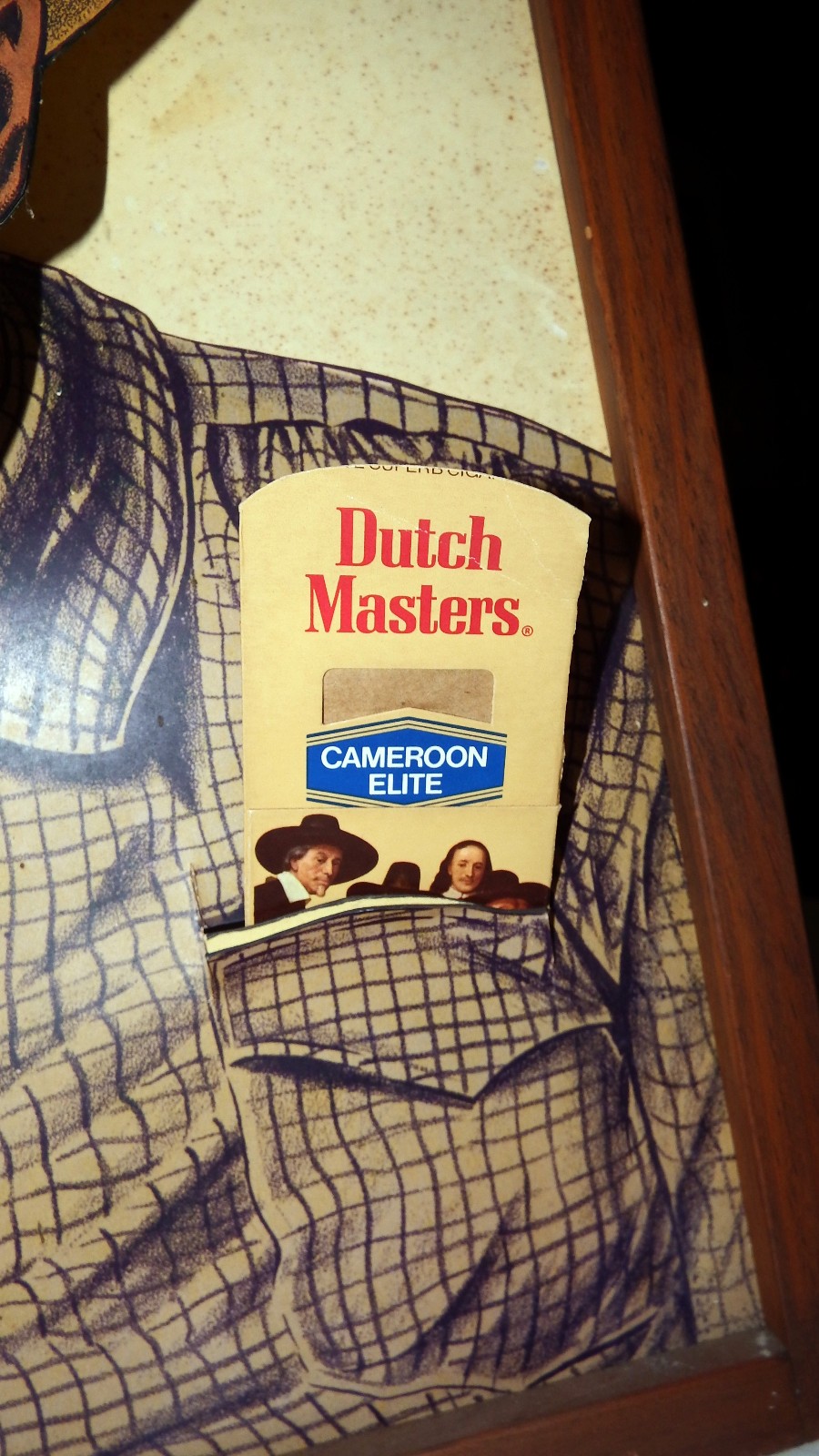 ***Rare Black American Dutch Masters Cigar Automaton Framed Advertising Piece***