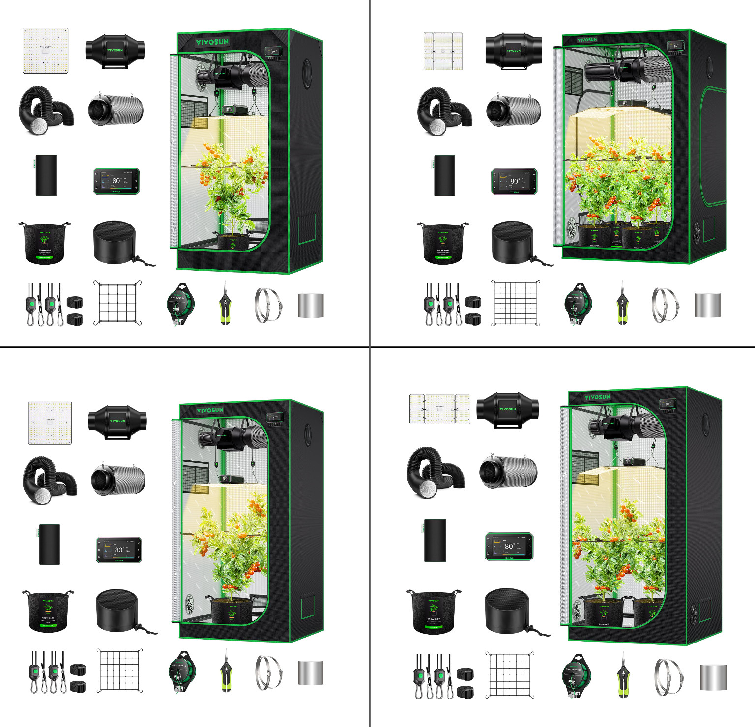 VIVOSUN GIY Smart WiFi Grow Tent Kit W/ Lumalight 100/200/400W & Aerozesh G