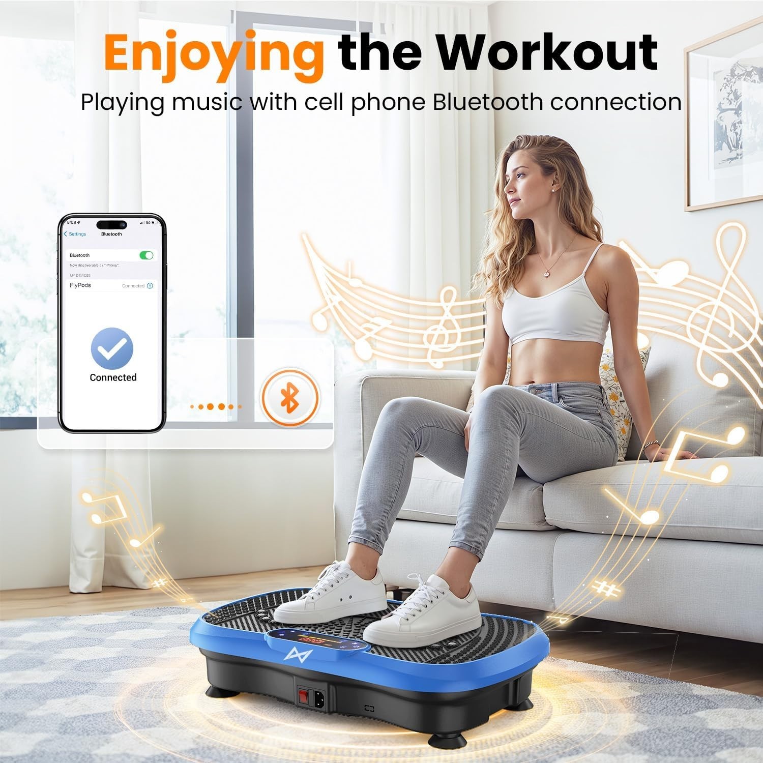 Vibration Plate for Fitness AXV Super Premium Platform Exercise Machine Blue
