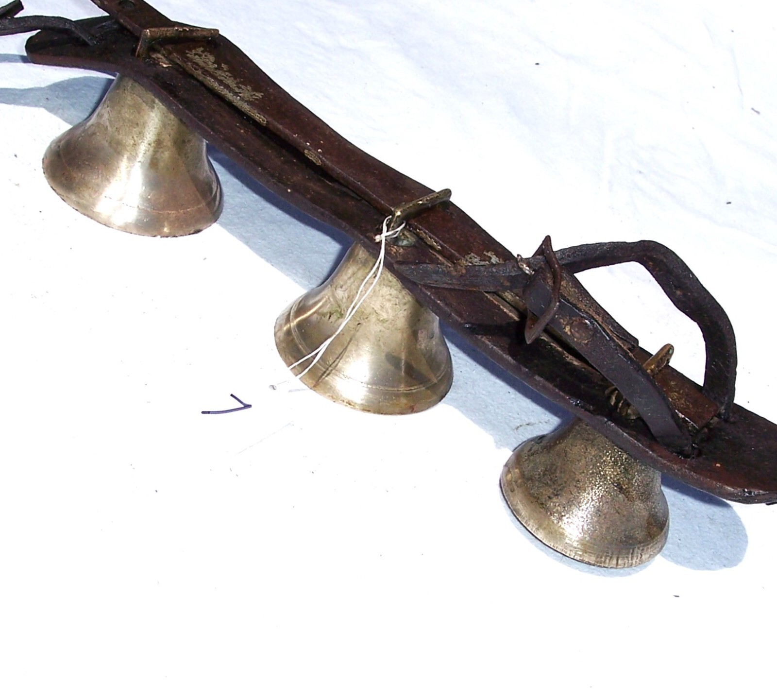 Antique Shaft Sleigh Three Bells Horse Driving Harness Carriage #7