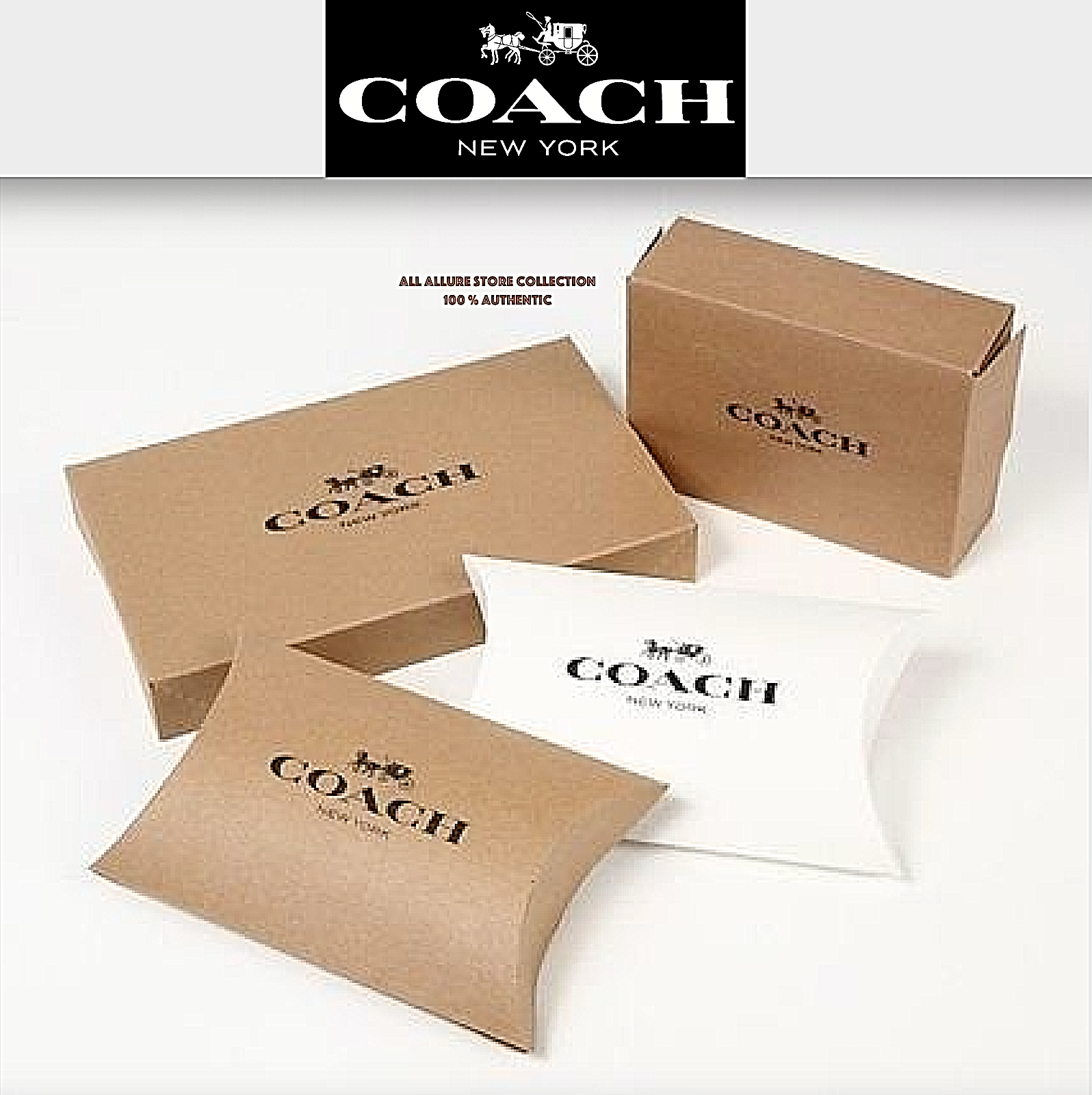 🎁BN Coach Brown Paper Shopping Bags~Gift Bags~Gift Boxes~Sticker Pick Size 🎁