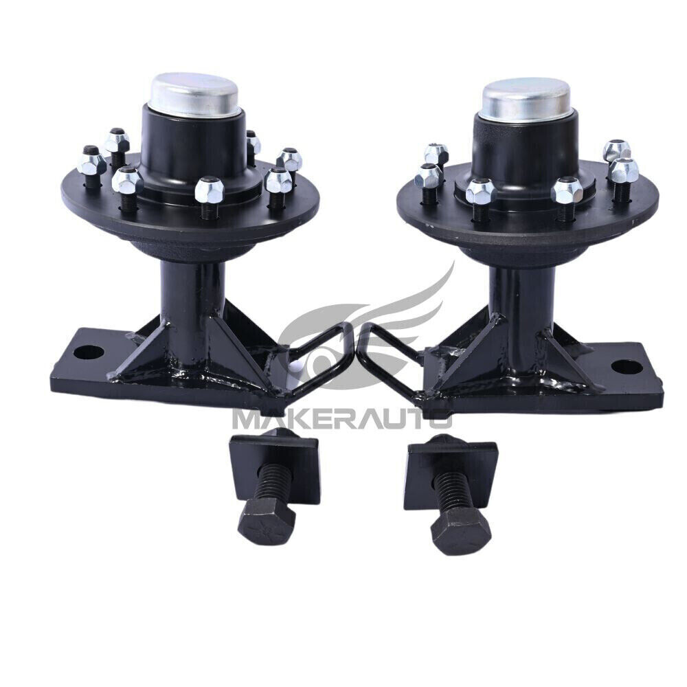 NEW 8 x 6.5 Lug 9000LB Shipping Container Wheels, Bolt-on Spindle Kit (Pair)