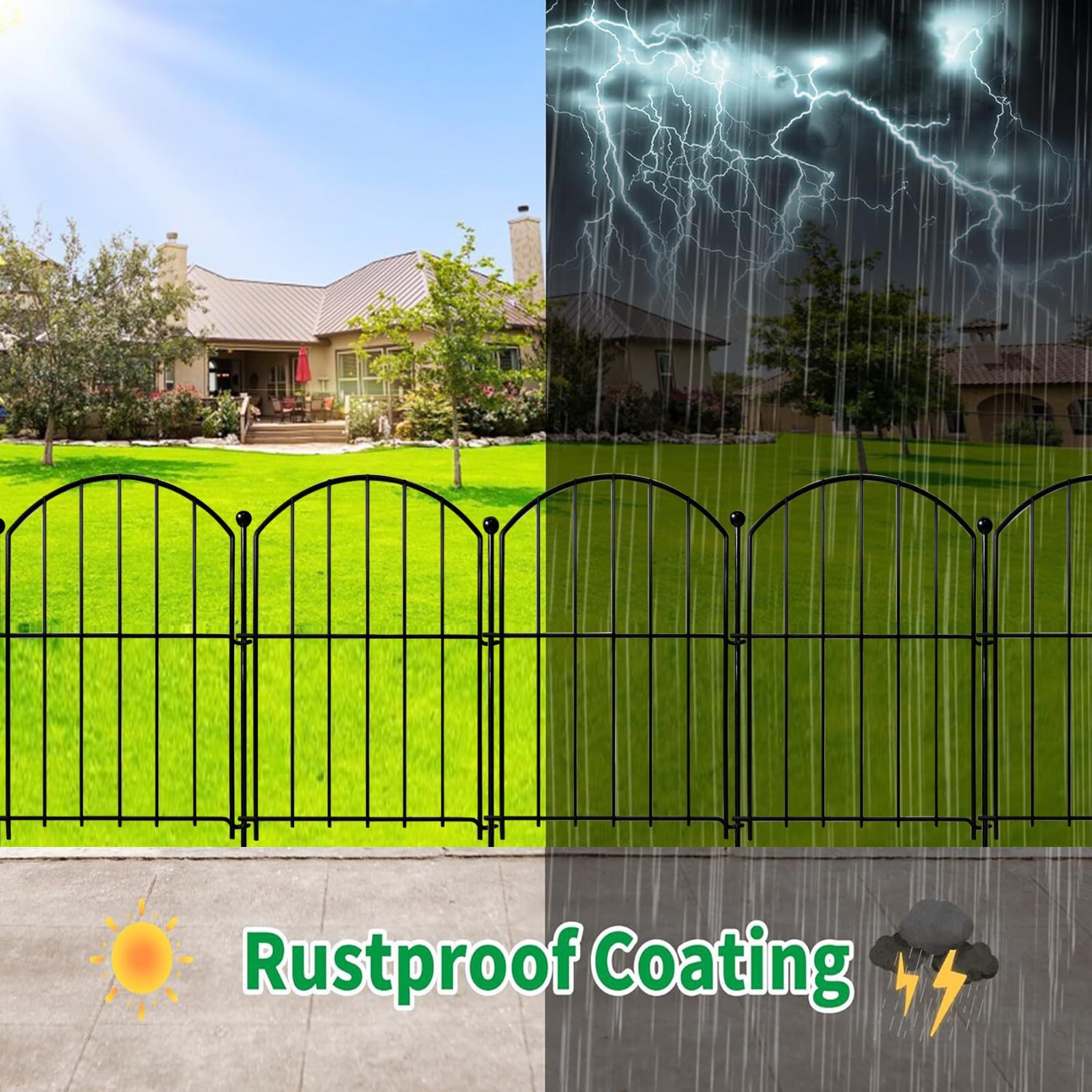 20 Pack Decorative Garden Fence 21in x21.6ft Rustproof Metal No Dig Fence Animal