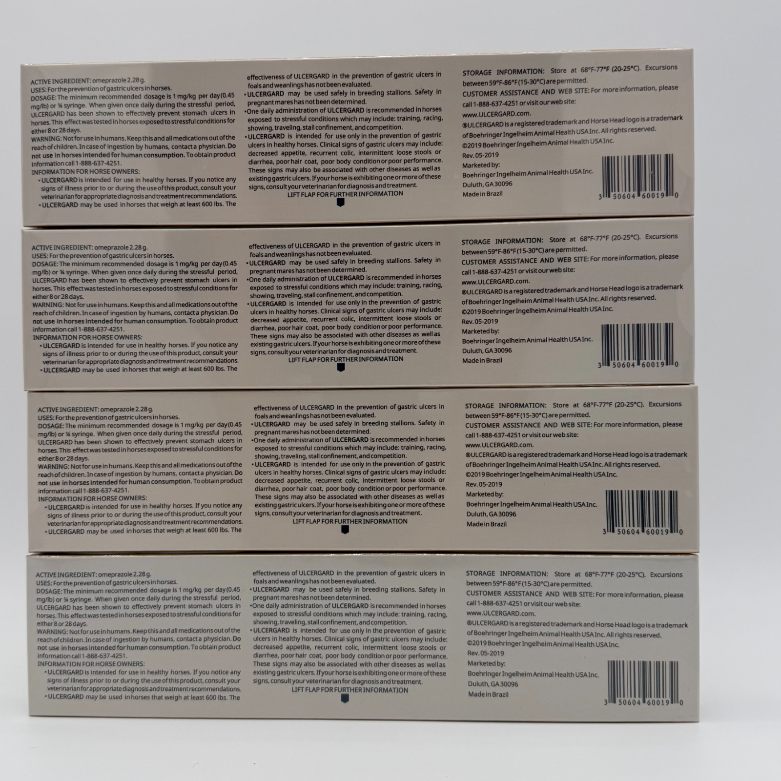 4 PACK Ulcergard (16 Doses) Oral Paste Syringe (6.15 Gm) New Version-See details