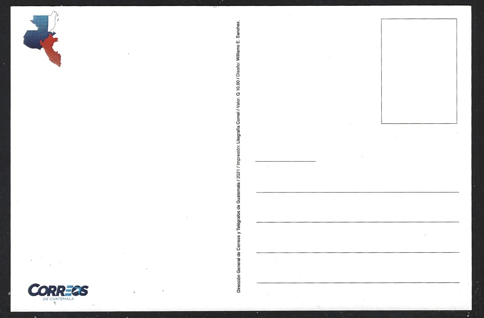 GUATEMALA 2021 BICENTENNIAL OF INDEPENDENCE FORMULAR POST CARD PERU