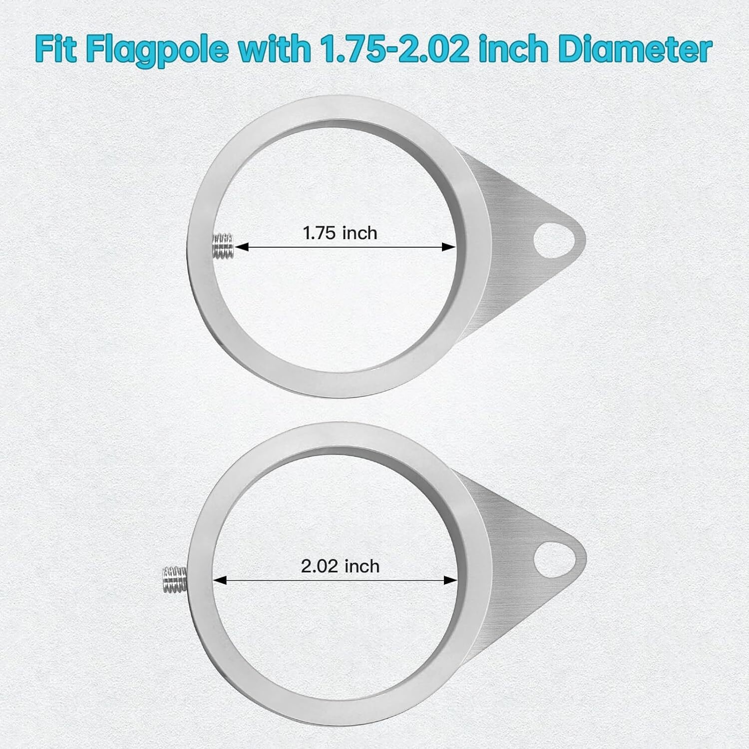 Flag Pole Rings, Aluminum Alloy Flagpole Rings 360° Rotating 2 Inch -Pack of 2