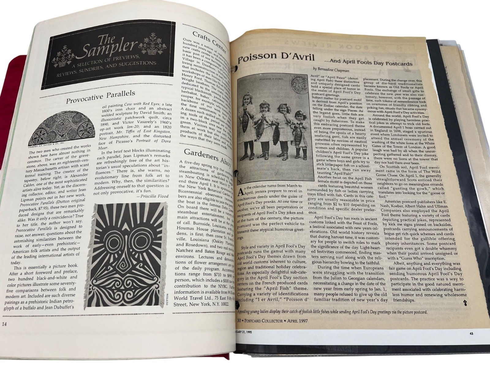 Vintage Postcard & Book Collector Reference Binder Ephemera Magazines Newsletter