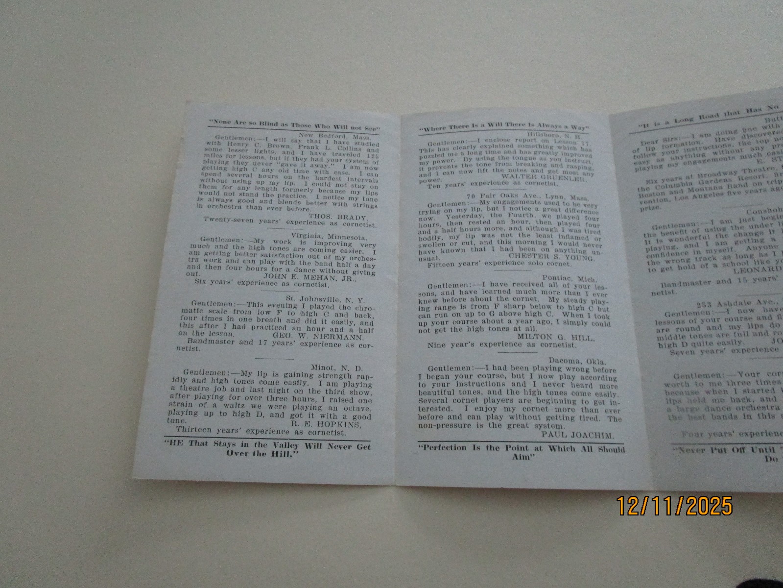 VIRTUOSO CORONET SCHOOL PAMPHLET GREAT GRAPHICS 1917 EPHEMERA