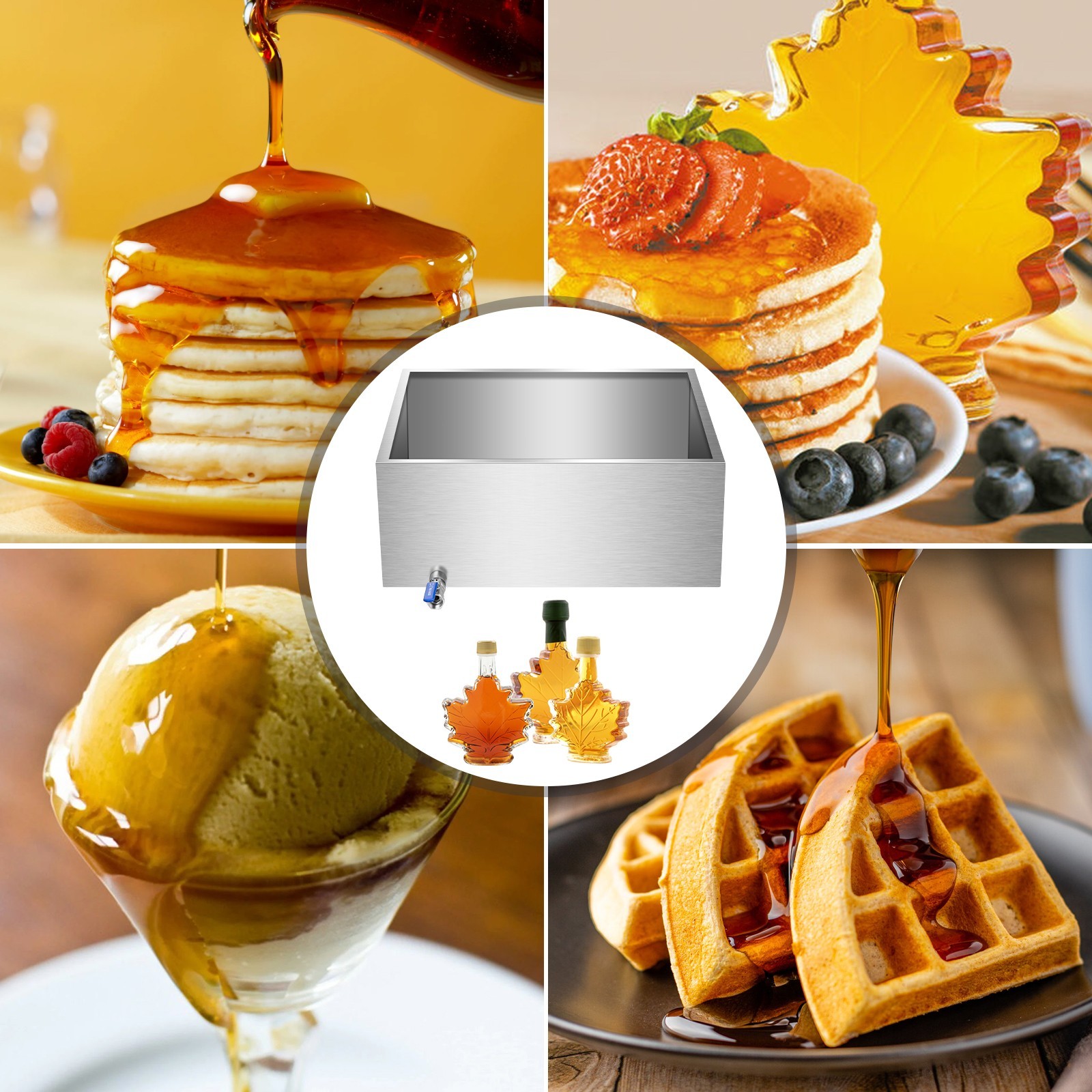 Maple Syrup Evaporator Pan 24x24x9.5 Inch, Stainless Steel Syrup Evaporator