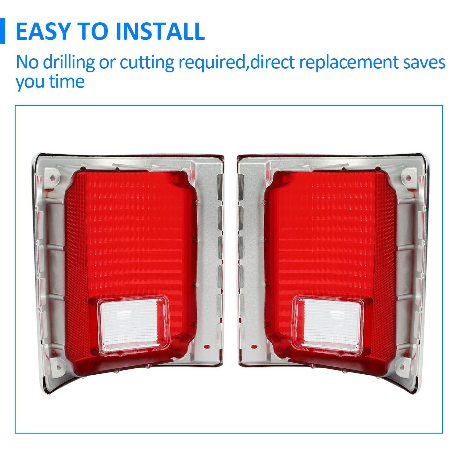 Tail Lights Taillamps w/chrome Bezel Pair For 73-91 Chevrolet C10 K10 GMC Sierra