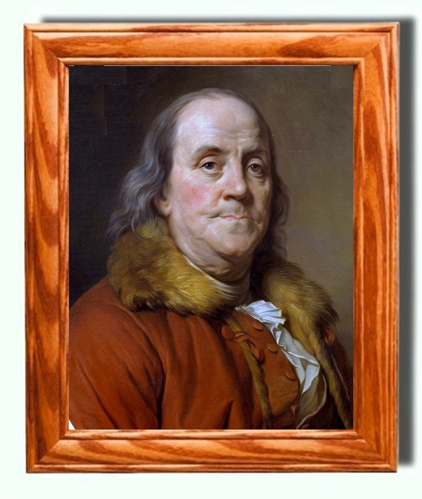 American Revolution Wall Art, Portrait Benjamin Franklin on canvas 1778