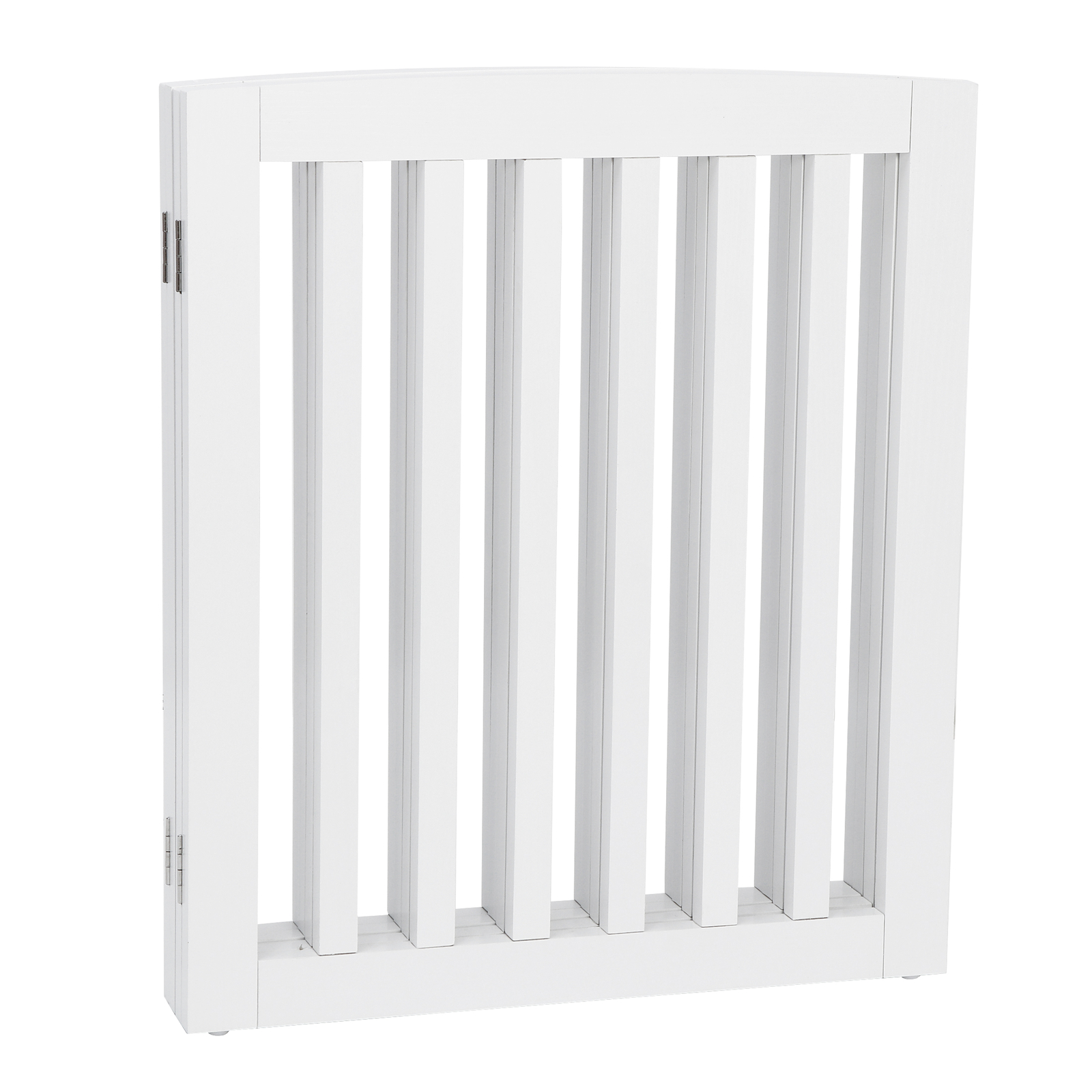 24 inch 4 Panels Wooden Pet Fence Dog Gate Folding Baby Playpen Doorway White