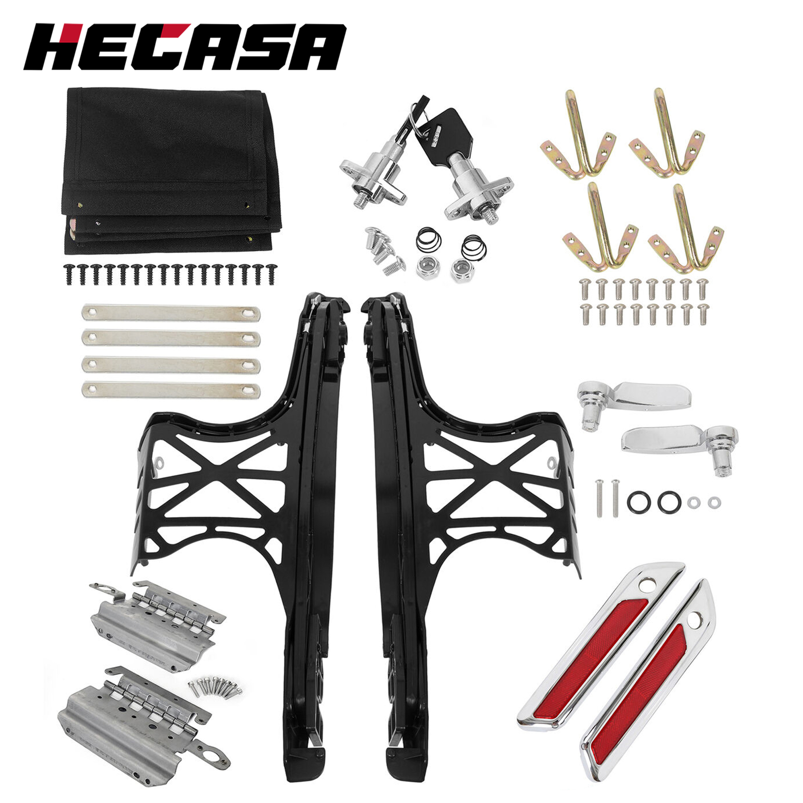 Saddle Bags Saddlebag Latch Hinge Lock Hardware Kit For Harley Touring 14-24