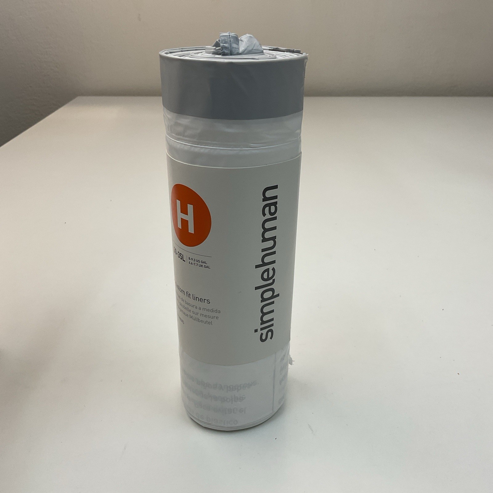 simplehuman Custom Fit Liners Trash Bags Size H, 30-35L - 8 PACK, 30 Liners/roll