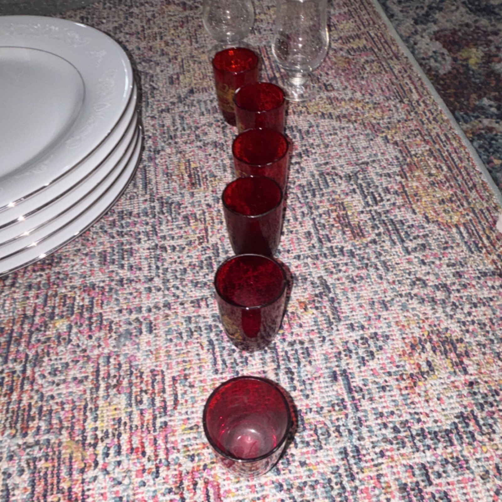 Vintage Ruby red souvenir shot glass from 1960s czechoslovakia