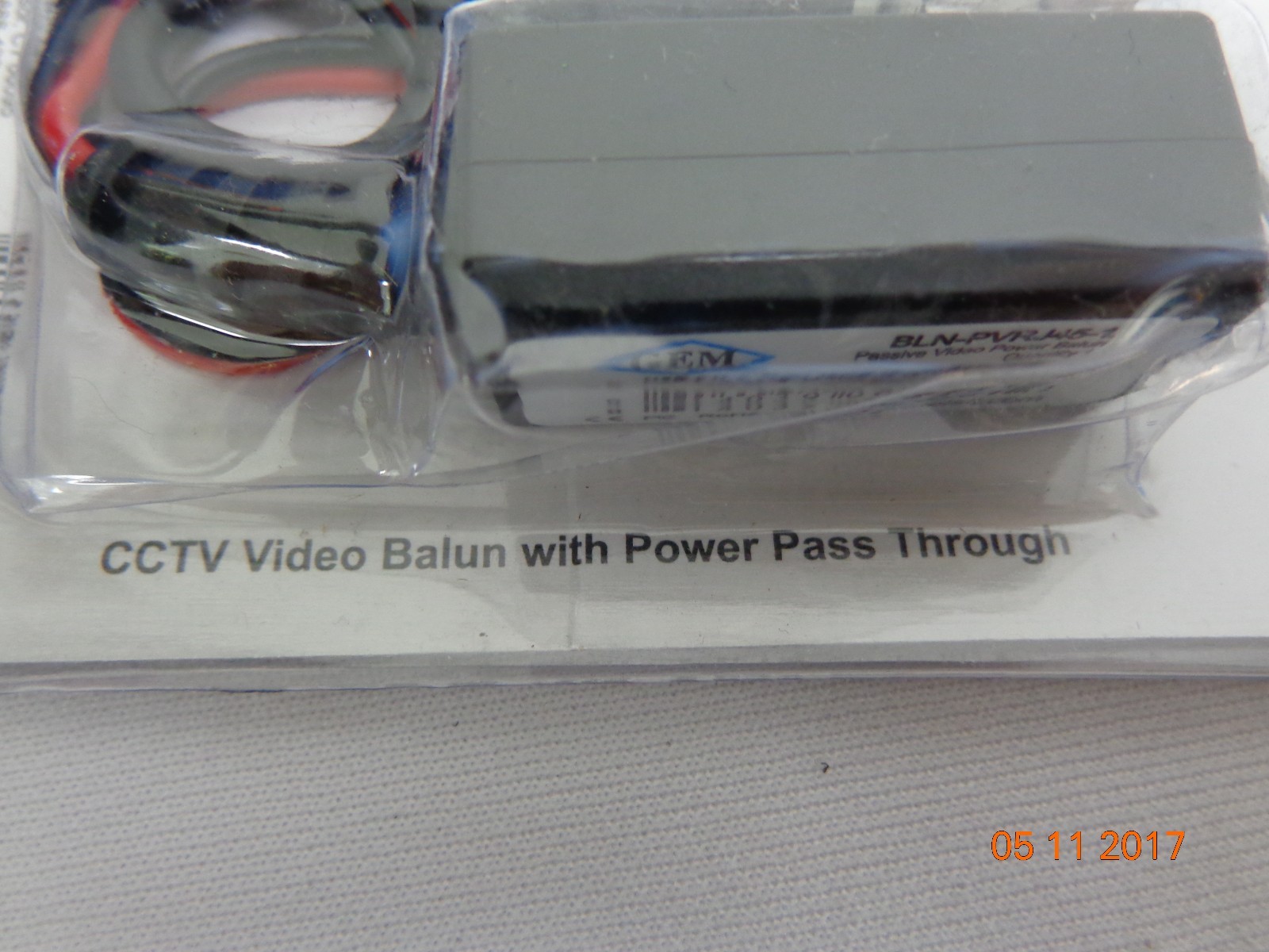 Gem Electronics BLNPVRJ451 CCTV Balun BNC Plug With Power Lds to RJ45