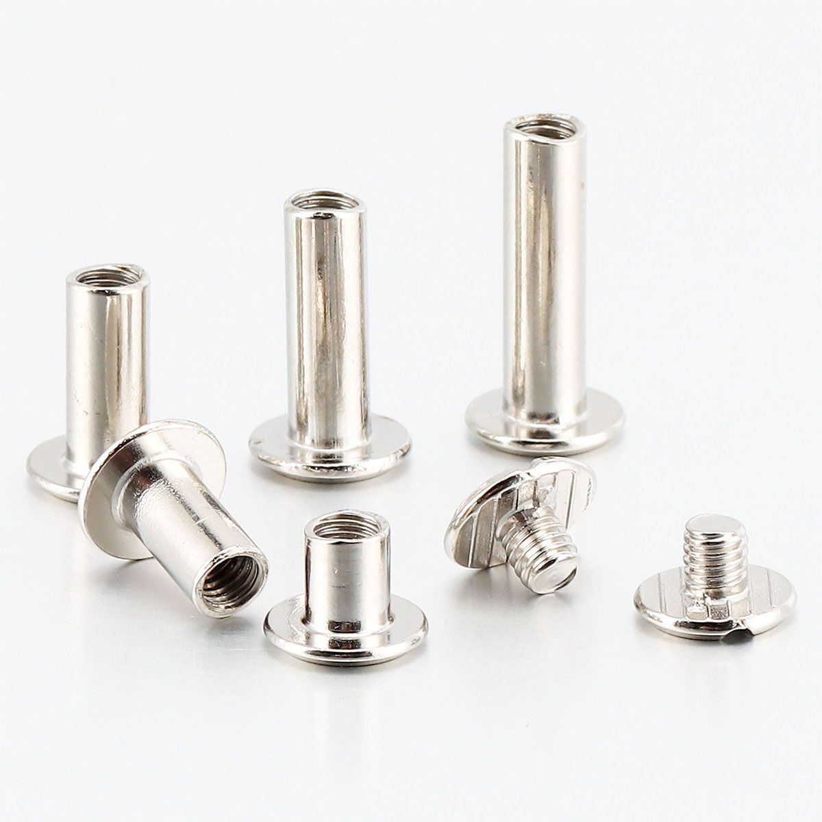 100Pcs Chicago Screws Metal Screw Posts Nail Rivet for Leather Crafts 5 Size Set