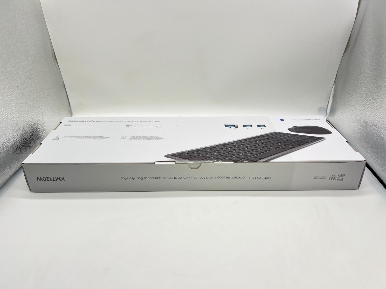 New Dell KM7120W Wireless Full Size Switch Keyboard and Mouse Bundle Titan Gray