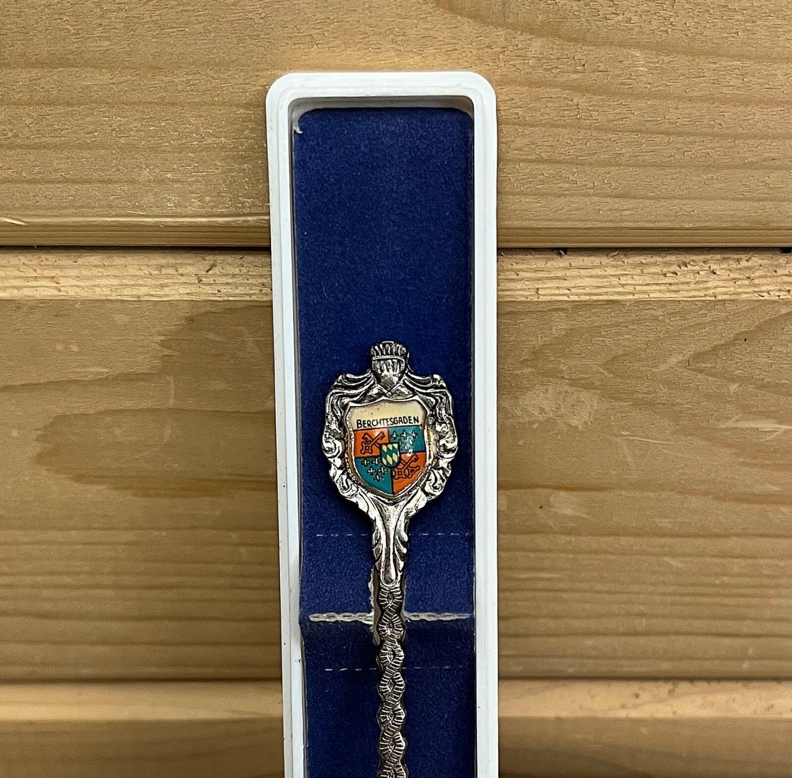 Spoon Silverplate German Coat Of Arms Berchtesgaden Original Box Vintage