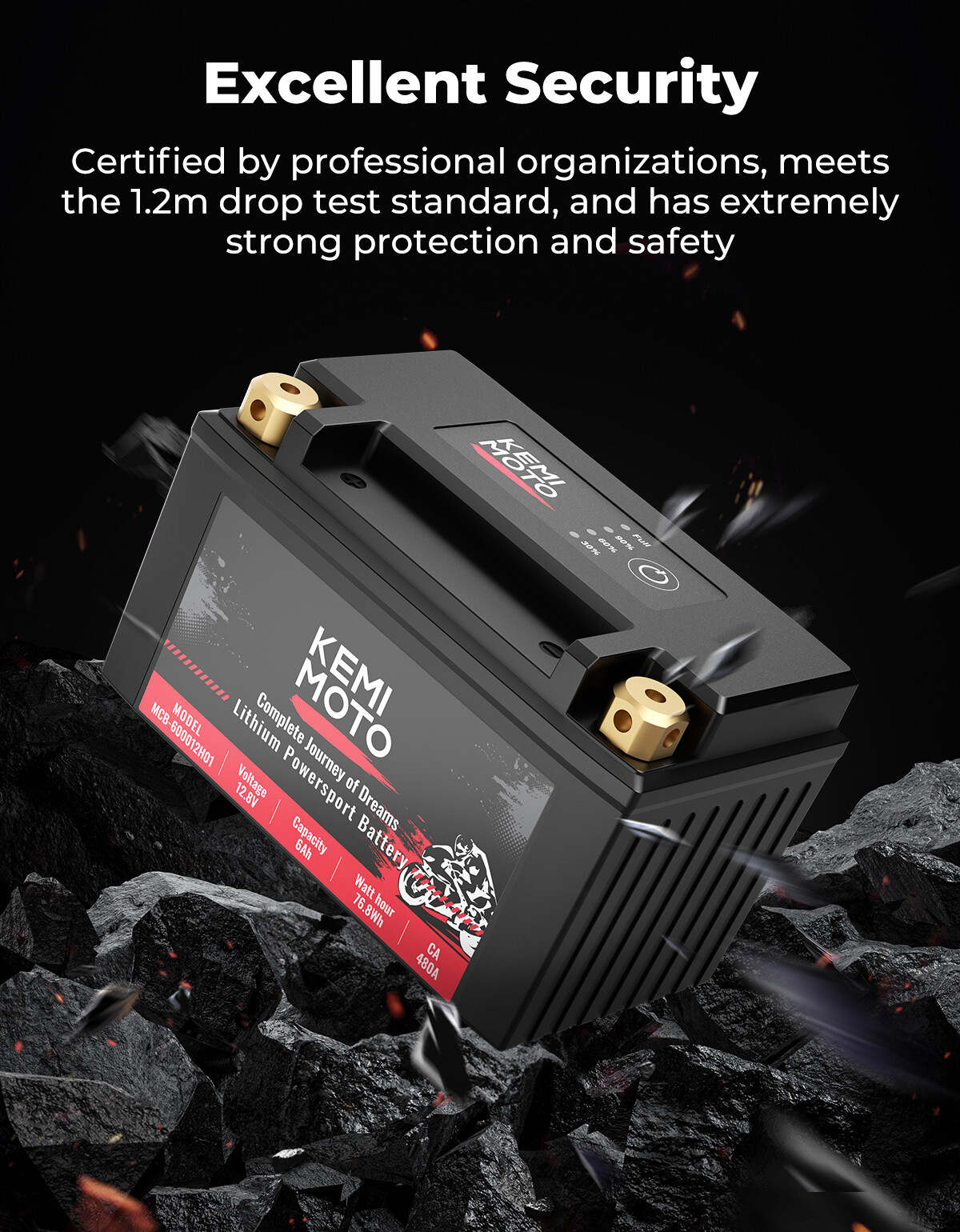 12v 6Ah 480A Lithium Motorcycle Battery YTX14-BS YTX9-BS for ATV UTV Dirt Bike