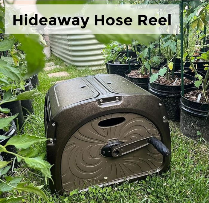 Giraffe Tools Garden Hose Reel Box Outdoor Hideaway Hose Reel