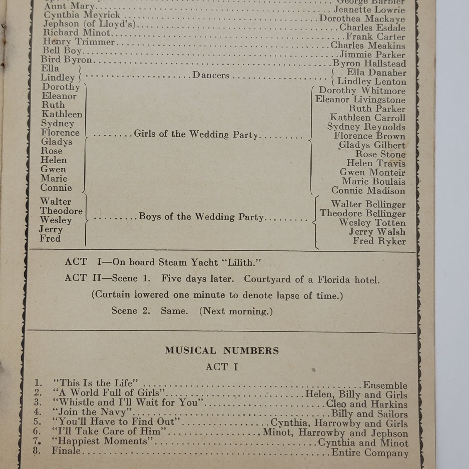 Antique Playbill Tremont Theatre Boston 1919 See-Saw theater play August 18