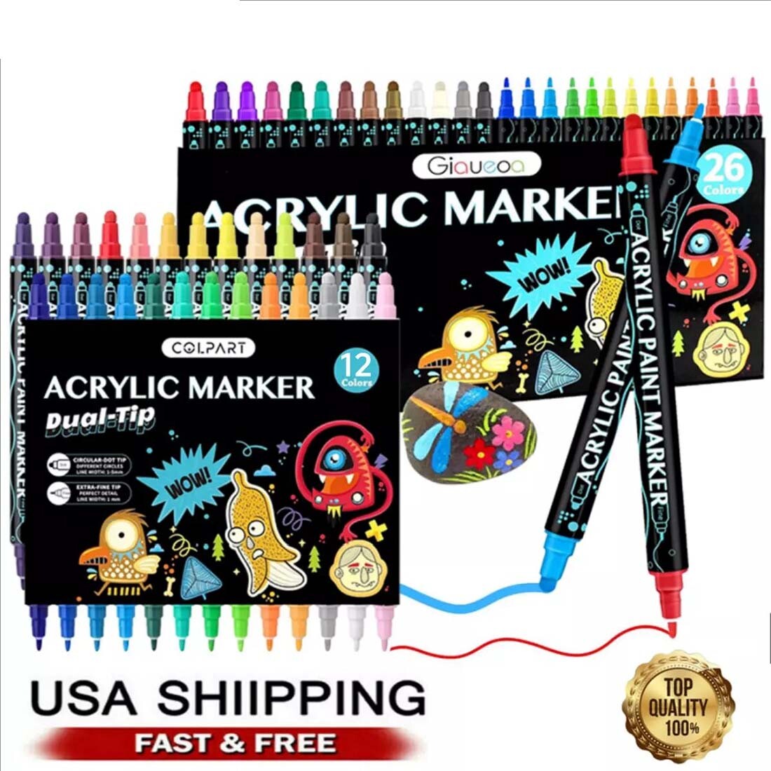 12/36 Acrylic DC marker pen Permanent Paint Water-Based Art Multifunction DIYpen