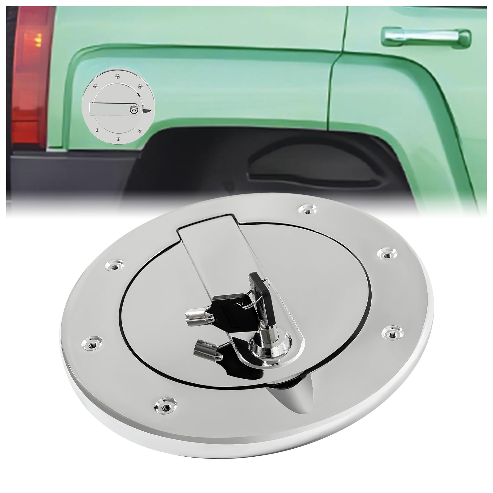 HECASA Locking Fuel Door Compatible with 2003-2010 Hummer H3 and H3T Gas Cap