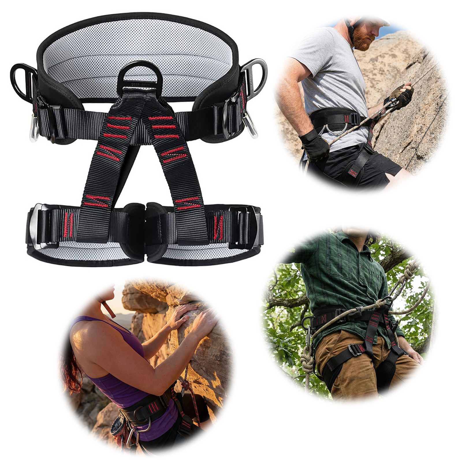 Adjustable Half Body Safety Belt for Rock Climbing Fire Rescuing Caving