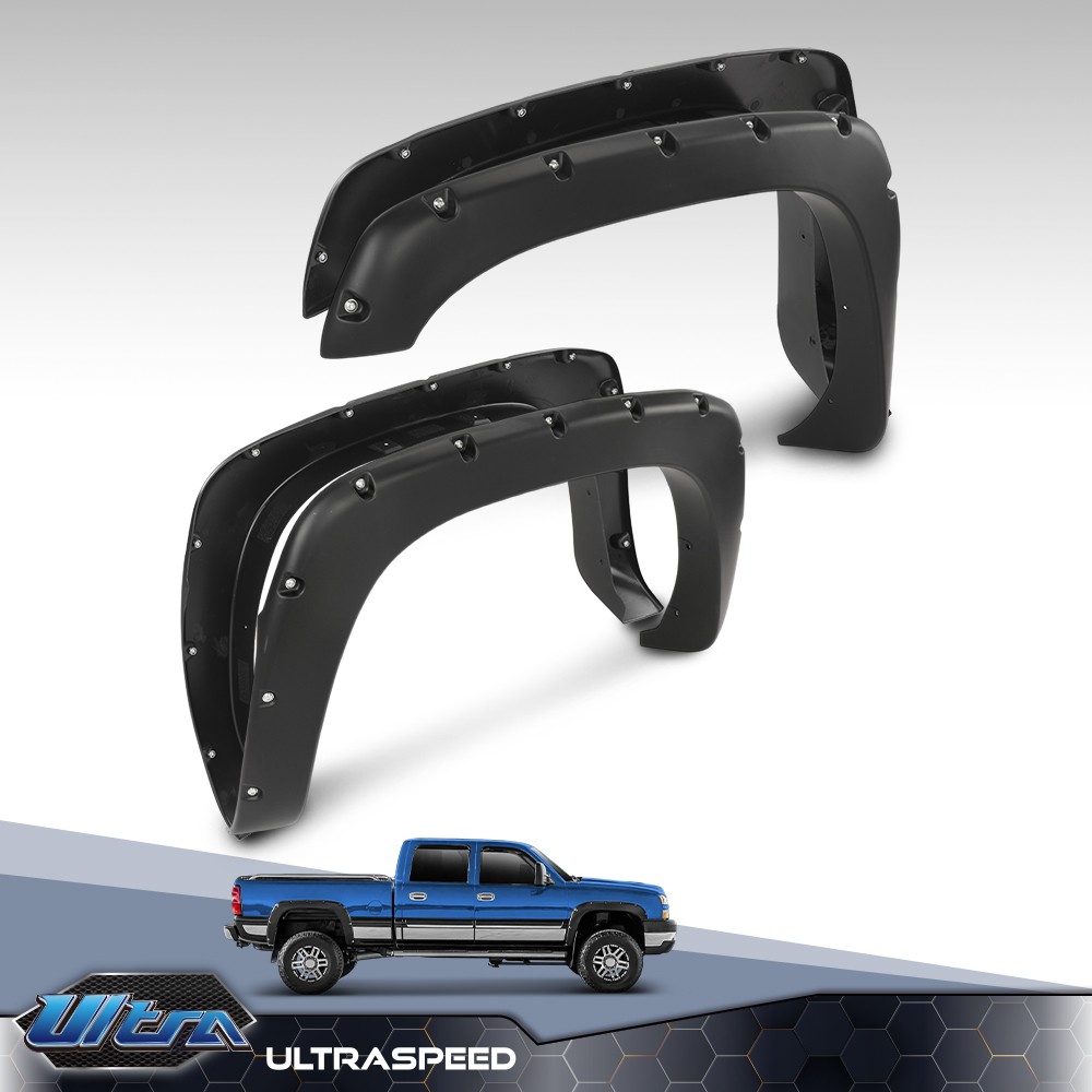 Fit For 1999-06 Chevy Silverado GMC Sierra Pocket Style Rivet Fender Flares 4PCS