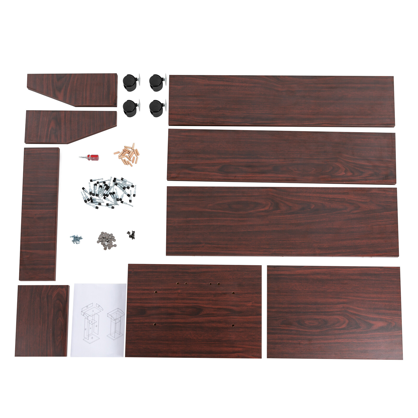 Wooden Portable Presentation Standing Movable Desk for Classroom Church W/Wheels