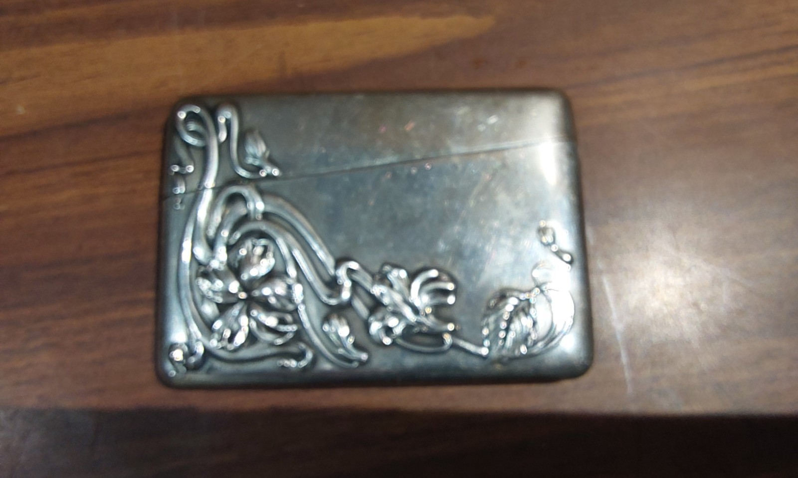ANTIQUE STERLING CARD CASE IN GOOD CONDITION