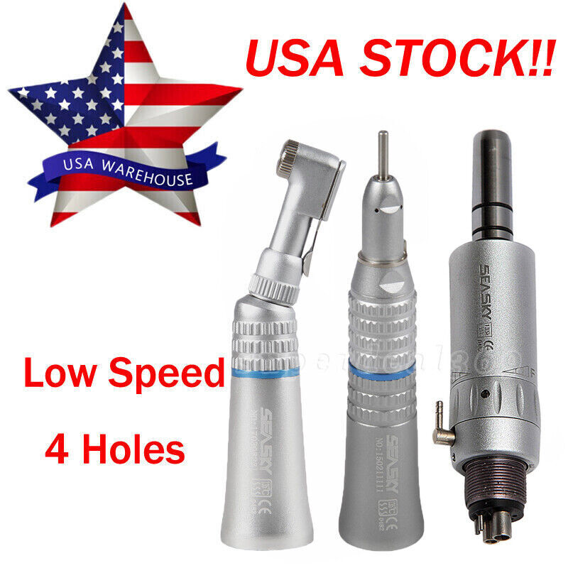 NSK Style Dental Slow Low Speed Handpiece Straight Contra Angle Air Motor 2/4H