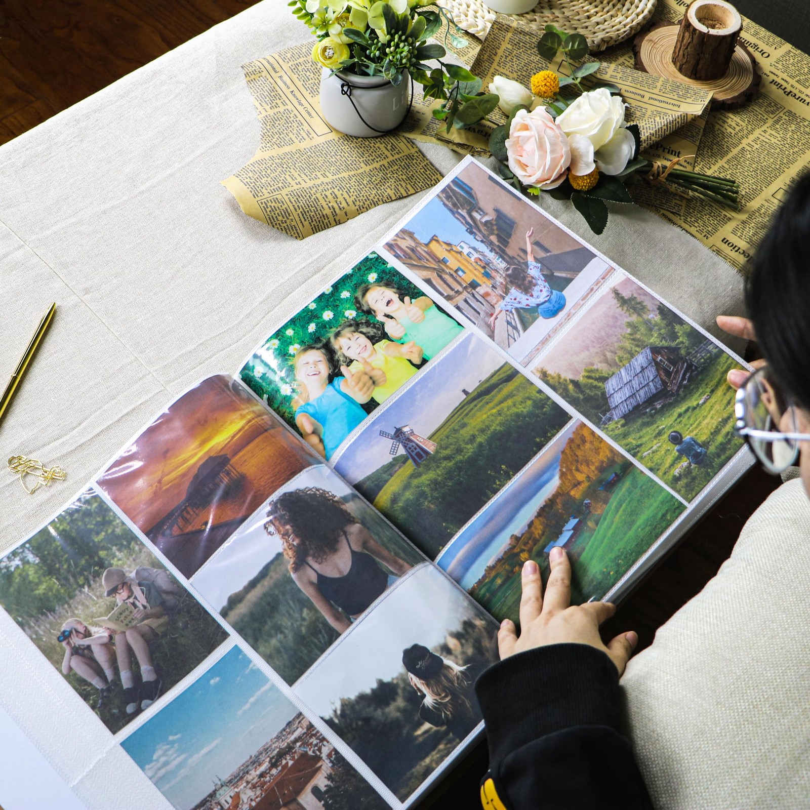 Holoary Photo Album 4x6 for 500 Photos, 5 Per Page, Linen Cover, Family Wedding