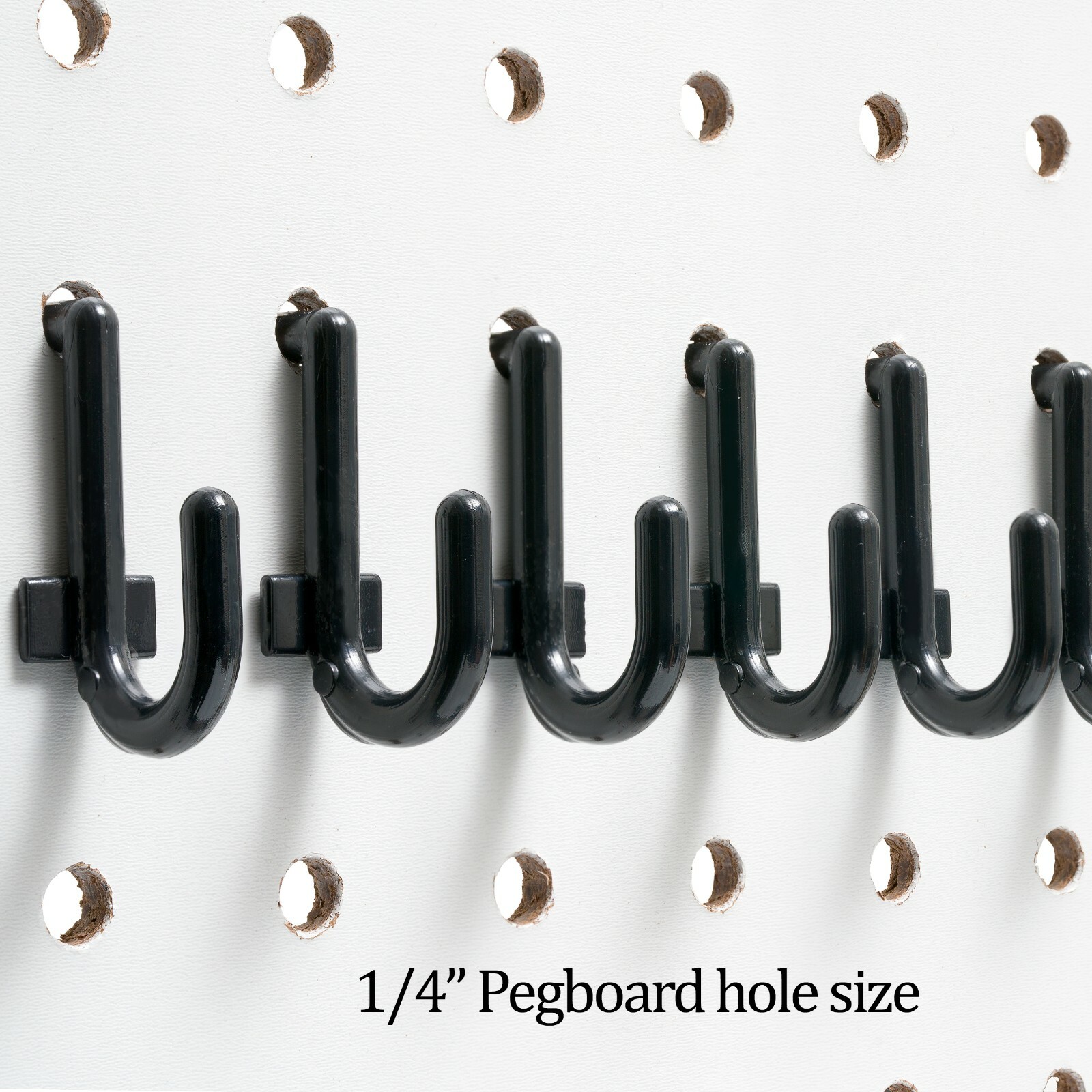 Plastic Pegboard Hooks Lowercase j-Hooks for peg boards 100 pieces MADE IN USA