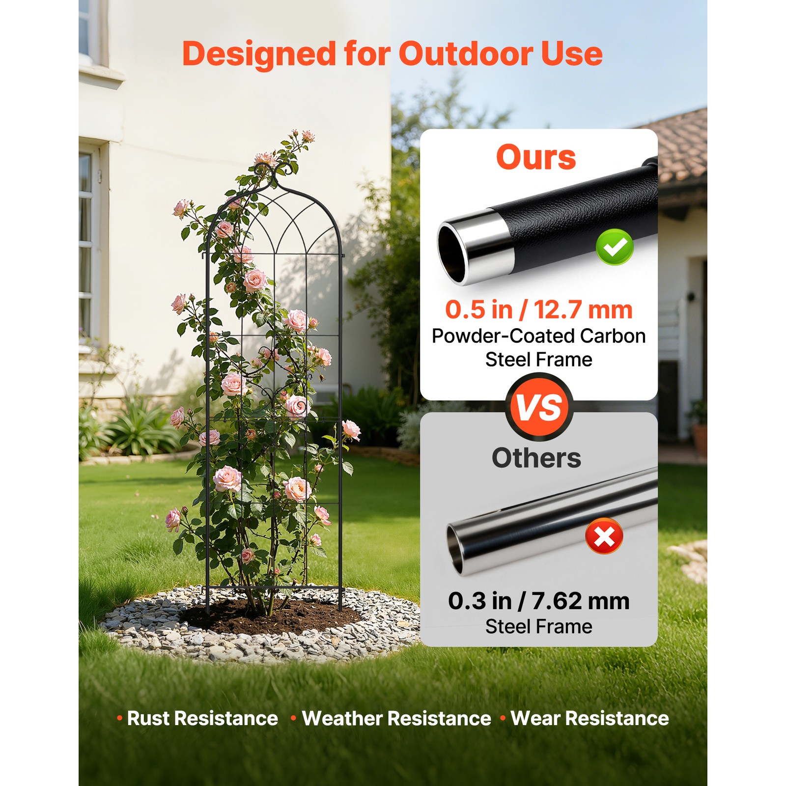 Uimoso Metal Garden Trellis 71" x 20" 2 Packs for Flower Plants Vegetables Yard