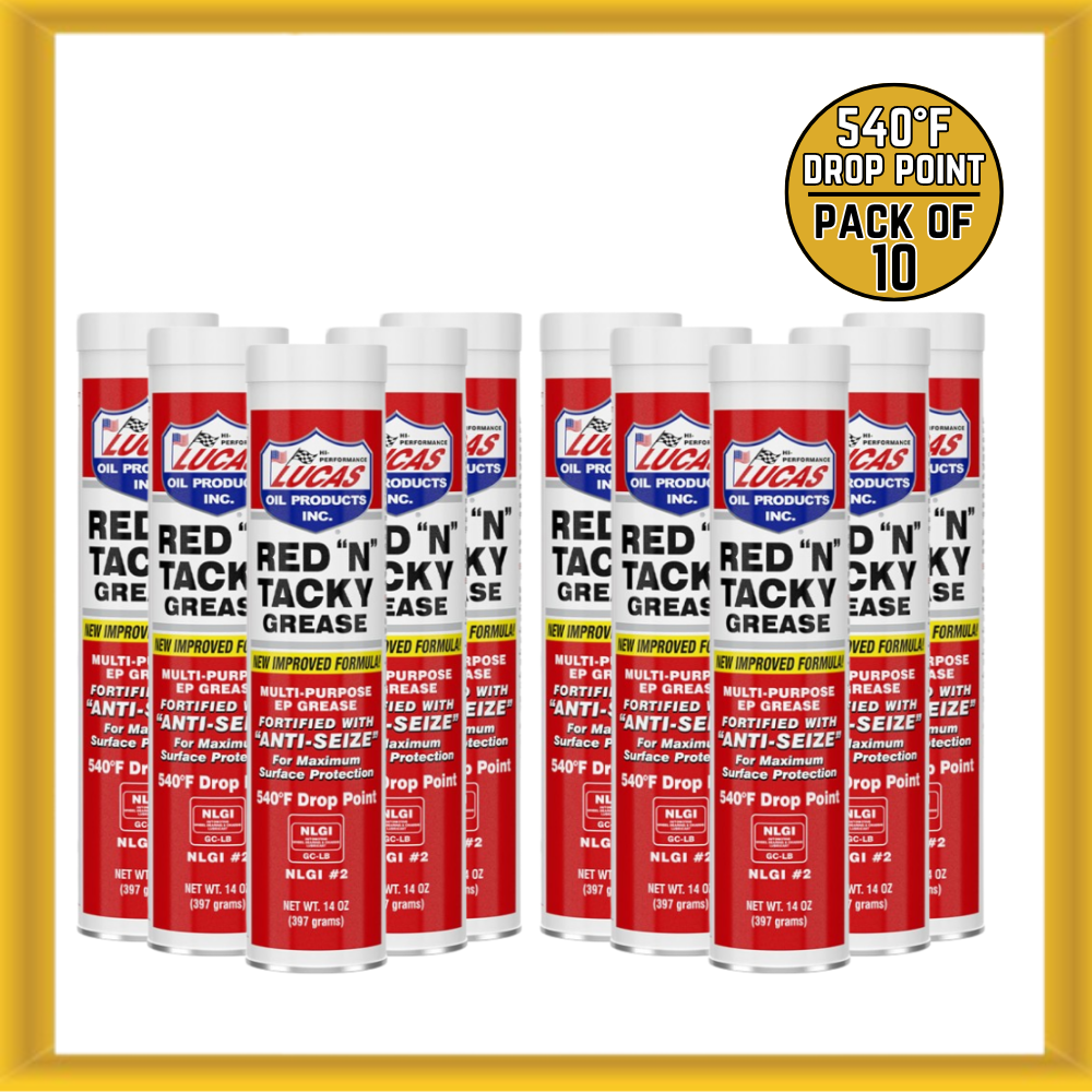 Lucas Oil 10005-30 Red "N" Tacky Grease 14-ounce 540°F Drop Point (Pack of 10)