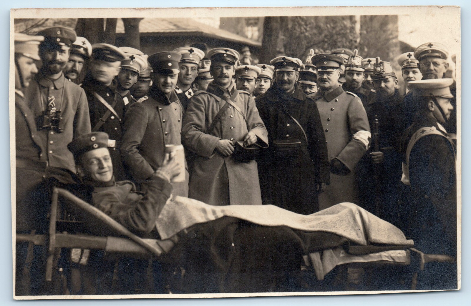 WWI German Army Soldiers Medical Medic Iron Cross Medal Real Photo Postcard RPPC