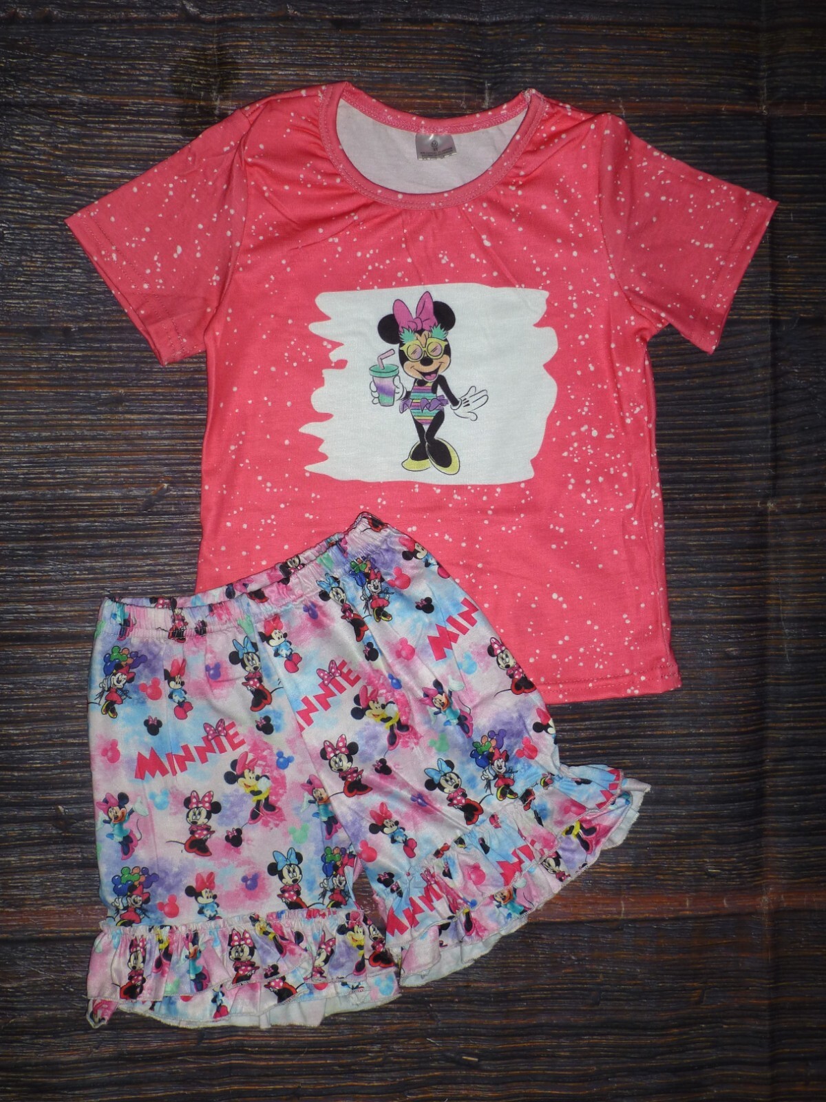 NEW Boutique Minnie Mouse Girls Shorts Outfit Set
