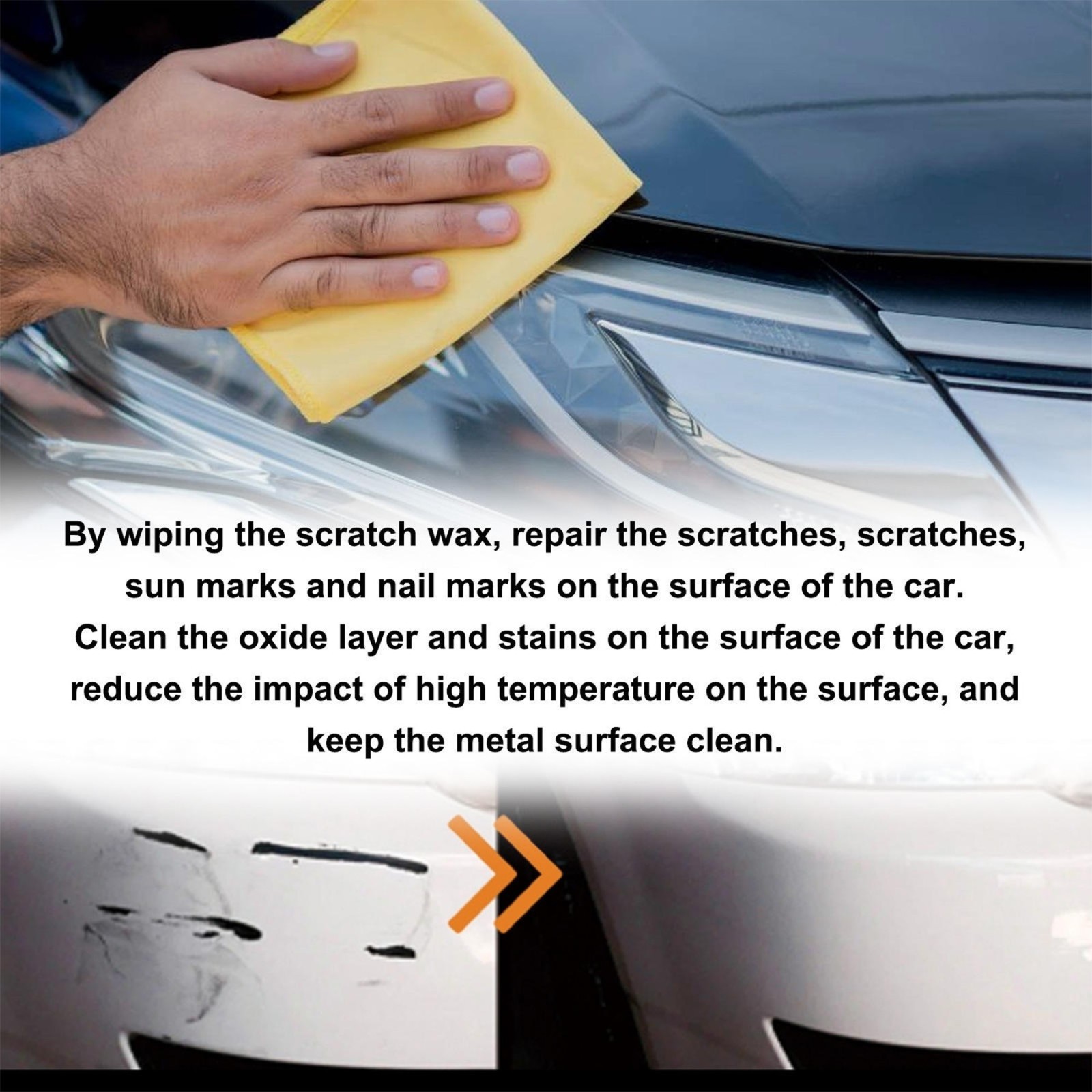 Car Scratch Removal Wax Kit 60g Repair Polish w/ Sponge & Microfiber Cloth