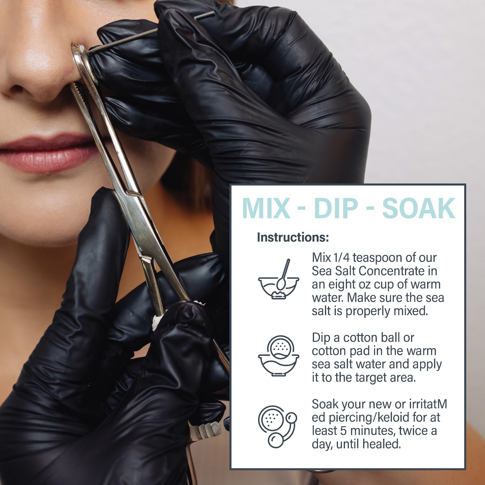 Base Labs Sea Salt Wash For Piercing Aftercare | 4oz | Cleanses & Soothes