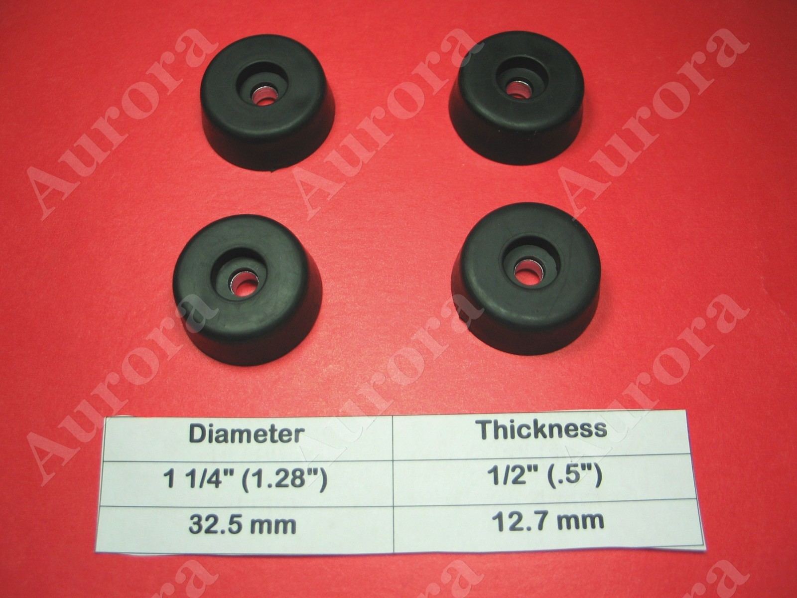 4 Rubber Feet (1.28" x 0.5") Amplifier, Receiver, Speaker, Electronic Components