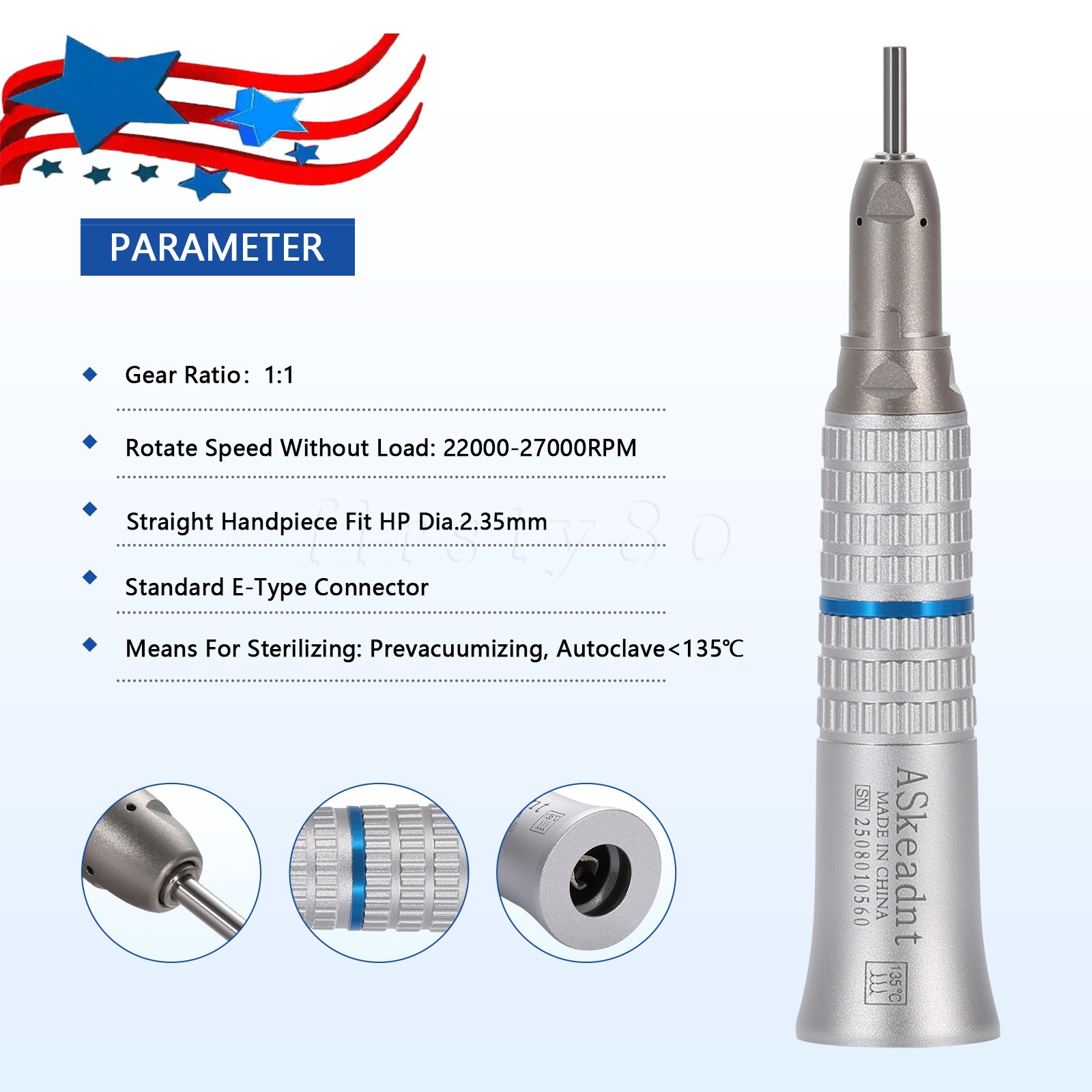 Estilo NSK Dental Contra Angulo Baja Velocidad Pieza de Mano Low Speed Handpiece