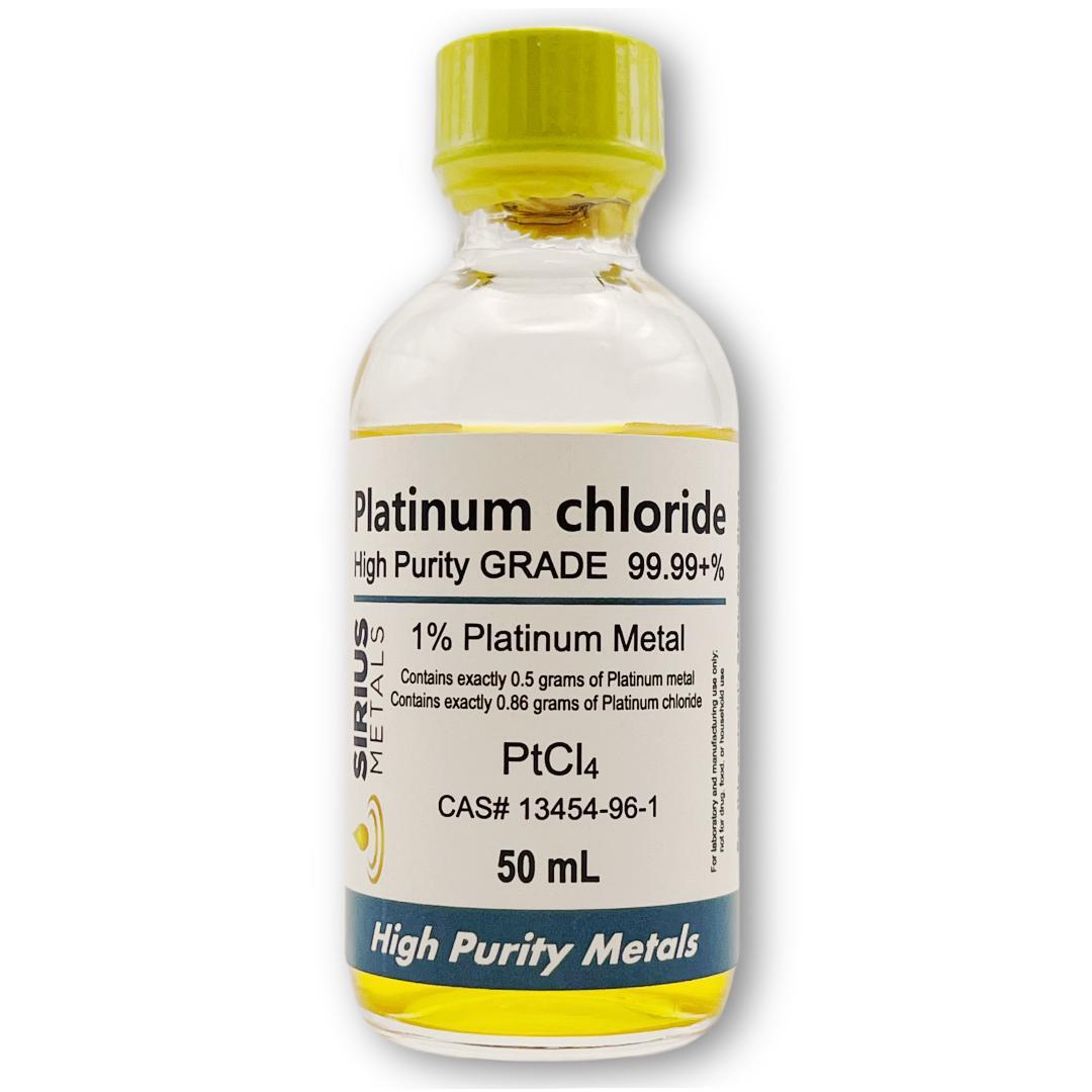 Platinum Chloride Solution - 1.727% (1.0% as 99.99+ pure Platinum metal) - 50 mL