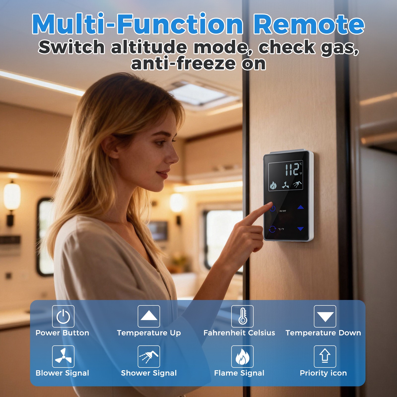 68000 BTU RV Tankless Water Heater Propane Gas 3.9GPM w/Controller Instant Hot