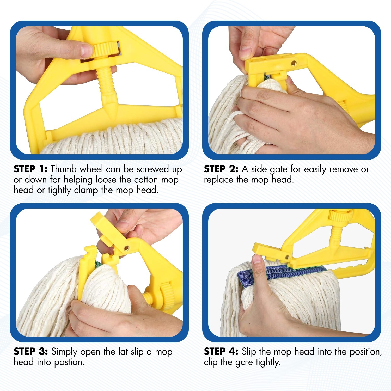 Commercial Mop Industrial Cotton Mop with Extra Replacement Mop Head