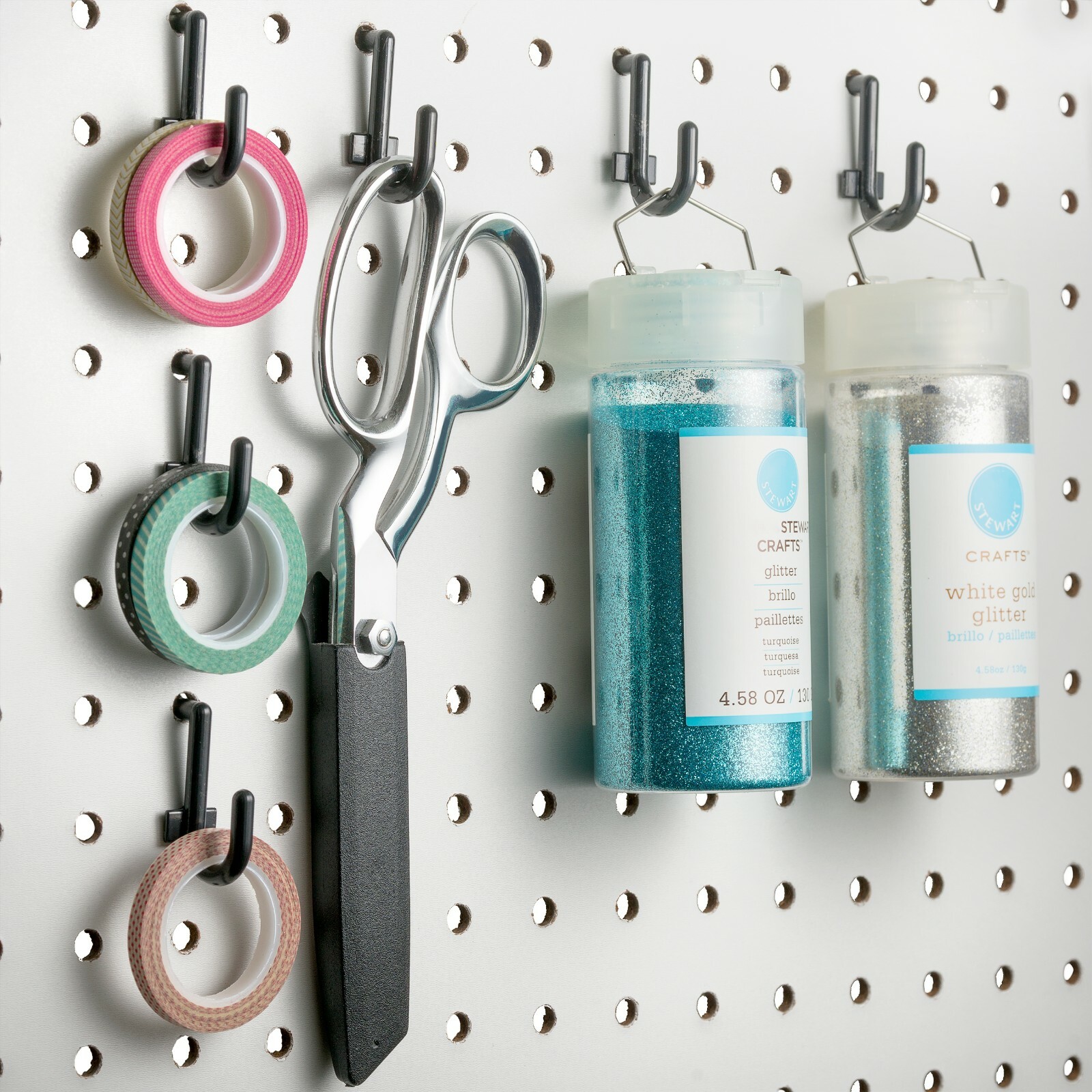 Plastic Pegboard Hooks Lowercase j-Hooks for peg boards 100 pieces MADE IN USA