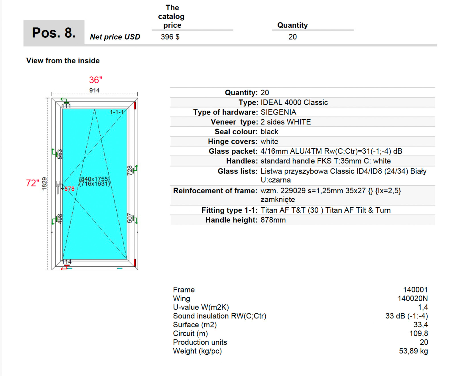 PVC European Tilt And Turn Windows. Super deal! In stock at the warehouse in NJ!