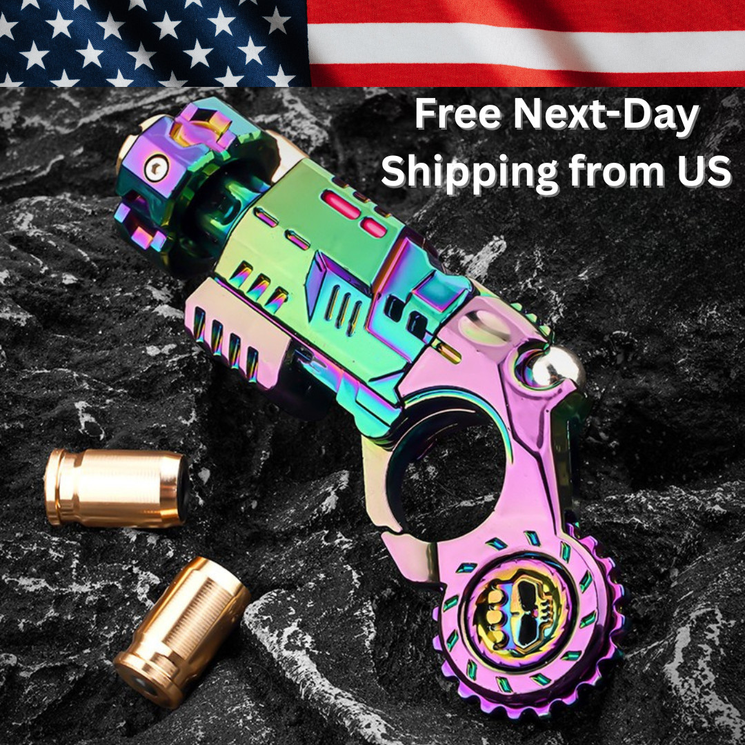 Fidget Toy Gun Mini Launcher – Metal Stress Relief EDC | Spinner Ring